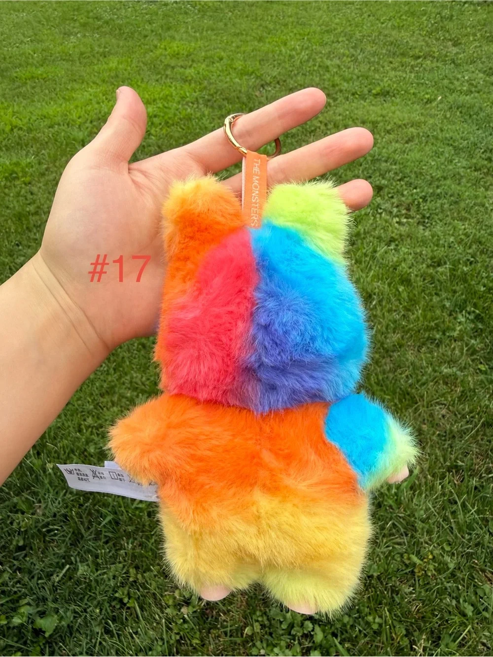 Rainbow Labubu Monster Plush Keychain-Multicolor Cute Character Backpack Charm